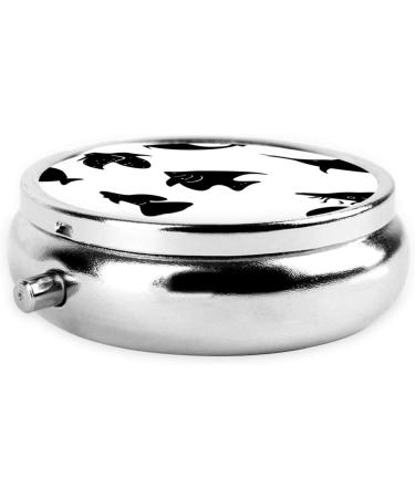 Buy Black and White 3-Compartment Round Pill Box Organizer | Portable Travel Pill Box for International Shipping - Buy Online on GoSupps.com