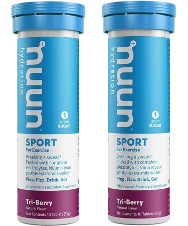 Nuun Active: Tri-Berry Electrolyte Enhanced Drink Tablets 10 Count (Pack of 2)