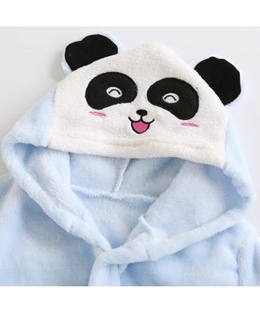 Miyanuby Soft Flannel Baby Bathrobe for Boys & Girls - Panda Blue Animal Hoodie Nightwear (Ages 2-3) - Perfect Gift! - Buy Online on GoSupps.com