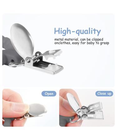 Vicloon Baby Teething Toys - Silicone Teether Chew Toy for Babies | Attachable Baby Links | Food Grade Silicone Teethers (Gray/Brown) - 6 Months - Buy Online on GoSupps.com