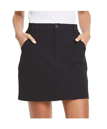 BALEAF Women's Outdoor Skort UPF 50 Active Athletic Skort Casual Skort Skirt with Zip Pockets Hiking Golf Black Large