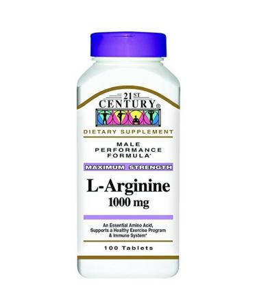 21st Century L-Arginine 1000mg Maximum Strength 100 ea (Pack of 2)