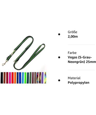 Buy Vegas Dog Linen Leash for Large Dogs - 2m 2.4m 2.8m 3.5m & 5m - Durable 20mm & 25mm Options | International Shipping - Buy Online on GoSupps.com