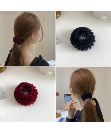Expandable Velvet Hair Clips - 3-Piece Bird Nest Hair Accessories for Women & Girls (3 Colors) - Buy Online on GoSupps.com
