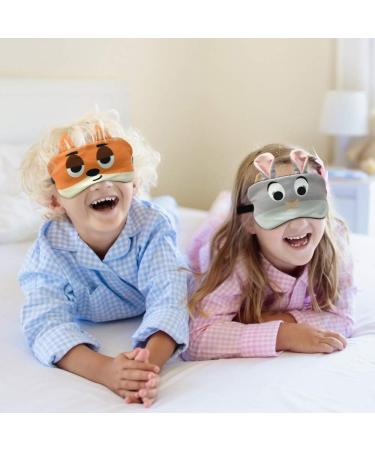 Kids Cute Sleep Eye Mask - Cartoon Animal Blindfold for Boys/Girls, Men/Women - 4 Pack - Buy Online on GoSupps.com