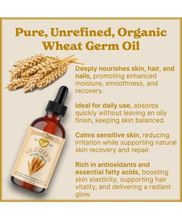 Natural Born Oils Wheat Germ Oil - Organic Cold-Pressed Unrefined 1 Gallon for Radiant Skin & Lustrous Hair - Buy Online on GoSupps.com