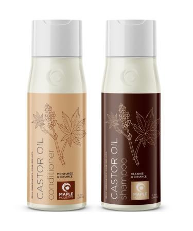 Castor Oil Shampoo and Conditioner Set - Jamaican Black Castor Oil Shampoo and Biotin Collagen Keratin Conditioner for Scalp Care - Sulfate Free Shampoo and Conditioner for Fine Hair and Dry Scalp Shampoo & Conditioner 2...