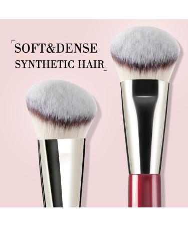 BEILI Foundation brush make-up brush angled foundation brush contour brush professional brushes for blending liquid cream powder polishing dotting (Red) - Buy Online on GoSupps.com