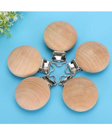 Pacifier Dummy Case Set - 5 Beech Wood Clips for Baby Pacifiers 3cm Size No Holes Perfect for Infants | International Shipping Available - Buy Online on GoSupps.com