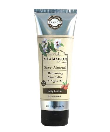 A LA MAISON Sweet Almond Lotion for Dry Skin - Natural Hand and Body Lotion (1 Pack  8 oz Bottle) 8 Fl Oz (Pack of 1)