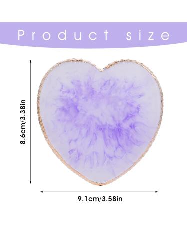 Sibba Resin Nail Art Palette - Purple Heart Shape Mixing Plate with Golden Edge - Nail Holder Display Board for Nail Polish Color Mixing - Cosmetic Mixing Tools - Buy Online on GoSupps.com