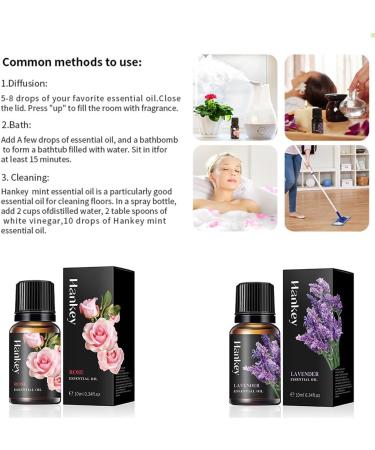 Pure Organic Rose and Lavender Essential Oil - 2 x 10ml for Diffusers Massage Aromatherapy Skin Care - Buy Online on GoSupps.com