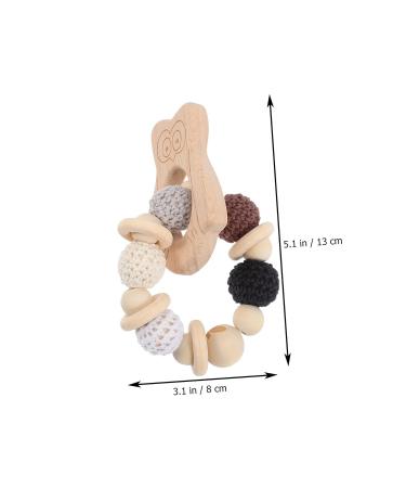 KOMBIUDA Silicone & Wooden Baby Teether Maracas | Musical Instruments & Teething Toy for Babies 0-6 Months - Buy Online on GoSupps.com