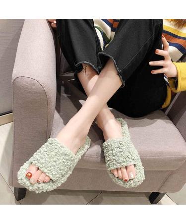 Fluffy Sliders Fur Slippers Women Shoes Furry Flat Sandals Outside Ladies Cute Fluffy Flops Fur Slides with Arch Support Women Slipper for Indoor Outdoor Fashion Sandals (C 24CM) (A 25CM) - Buy Online on GoSupps.com
