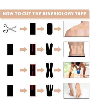 4 Roll Kinesiology Tape 5m Extra Sticky Kinesiology Tape Elastic Muscle Support Tape Waterproof Athletic Physio Muscles Strips Breathable for Exercise Sports & Injury Recovery White Skin - Buy Online on GoSupps.com