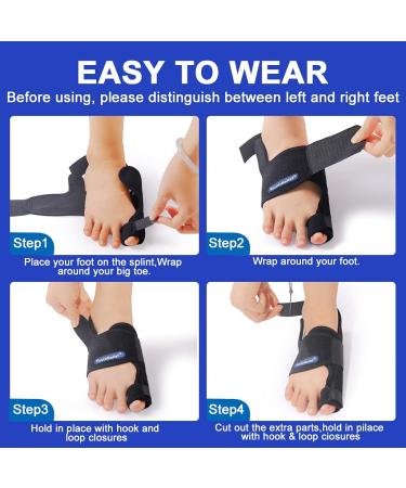 2023 Updated Toe Corrector Set - Bunion Splint & Toe Separator for Hallux Valgus - Orthopedic Bunion Brace with Exercise Strap - Pain Relief Kit (Free Black) - Buy Online on GoSupps.com