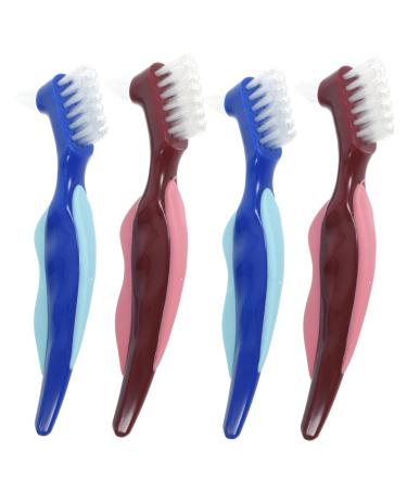 Tovinanna 4 pieces older prosthesis toothbrushes prosthesis cleaning tools toothbrush travel prosthetic brush brush brush brushes.