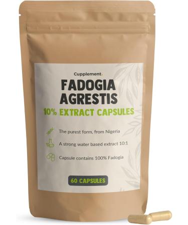 Cupplement Fadogia Agrestis 60 Capsules - 10% Extract 500 MG | 4 Sachets + Free Pillbox - Superfood 5 Pack - Buy Internationally - Buy Online on GoSupps.com