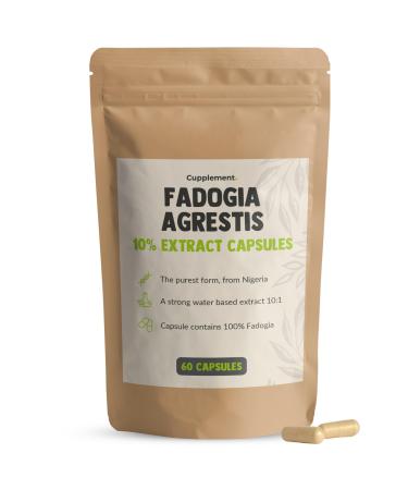 Cupulated - Fadogia Agrestis 60 capsules - 10% extract - High quality 500 mg per capsule - 2 capsules per day - Tropical plant - Superfood 1 piece