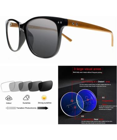 Multifocal Progressive Oversized Reading Glasses for Women - Stars Pattern UV400 Photochromic 2.5x - Black & Yellow - Buy Online on GoSupps.com