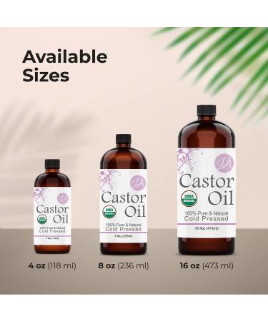 Organic Castor Oil 4oz - Pure & Natural Cold Pressed for Lashes, Eyebrows, Hair & More - Buy Online on GoSupps.com