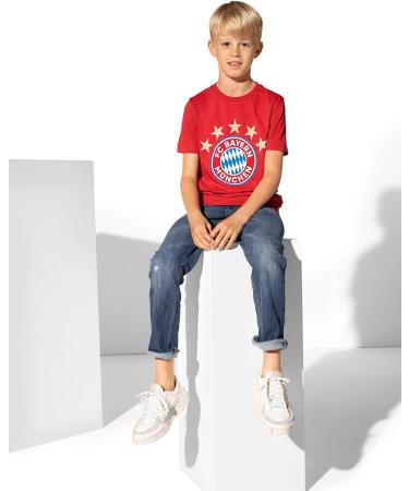 FC Bayern Munich Kids T-Shirt RED - 5 Stars Logo - Shop FCB Merchandise for Kids Online - Buy Online on GoSupps.com