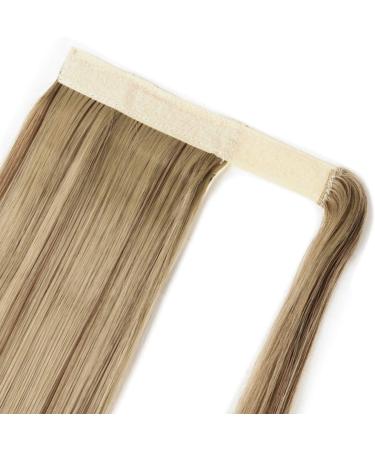 Silk-co Straight Pony Tail Hairpiece Clip in Hair Extensions - 23 Inch Wrap Around Ponytail for Women - Light Brown&Blond Highlights - Buy Online on GoSupps.com