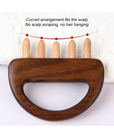 Wooden Scalp Massager - Handheld Relaxation Tool with 5 Combing Tips | Multifunctional Head Massage Comb for Full Body Use Legs & Neck - Buy Online on GoSupps.com