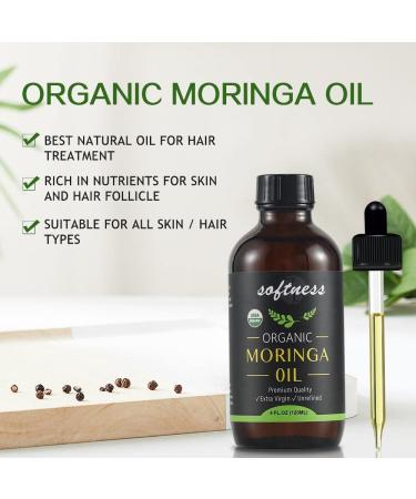 Moringa Oil: Mild Jasmine Scent, USDA Certified Organic, 100% Pure Cold-Pressed Natural Moisturizer for Skin, Face, Body, Hair - Non-GMO, Vegan - Buy Online on GoSupps.com