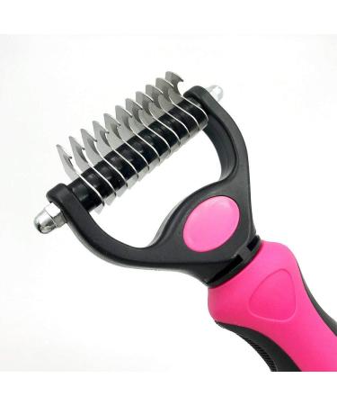 EMK Sports Professional Small Pet Dog Cat Comb Brush Grooming Comb Undercoat Rake Dematting Tool (Small Pink) - Buy Online on GoSupps.com