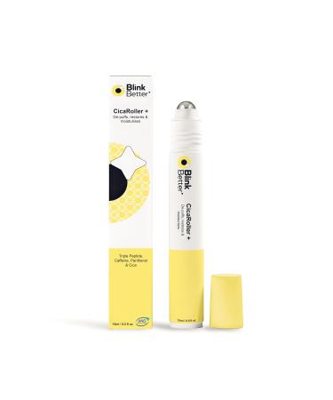 BlinkBetter CicaRoller+ Depuffing Eye Roller Serum for Eyelids and Under Eyes Cooling Rollerball with 2.5% Caffeine Peptides Cica & Panthenol Hydrates Soothes and Smooths Puffy Eyes 15 ml