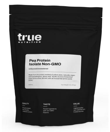True Nutrition 5LBS Unflavored Pea Protein Powder Isolate - Vegan Low Fat Lactose-Free Gluten-Free Plant Based Protein