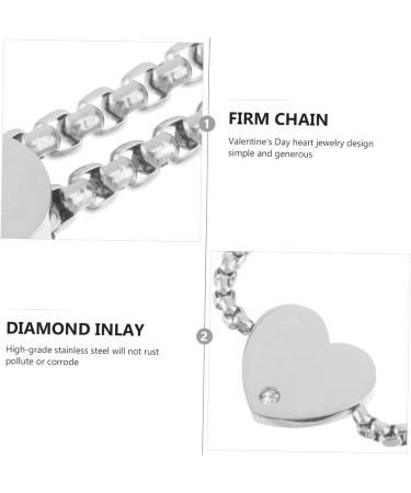 Holibanna 1pc Heart Titanium Steel Bracelet Bracelets for Women Lady Bracelet Bracelets Heart Initial Bracelets Heart Shaped Bracelet Gift Bracelet Miss Rhinestones Rose Gold Jewelry 20x15cm Silver - Buy Online on GoSupps.com