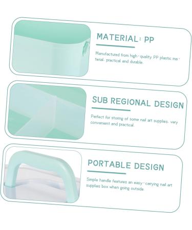 DOITOOL 1pc Storage Box Manicure Portable Toolbox Professional Nail Polish Plastic Toolbox Nail Polish Storage Holder Nail Stuff Organizer Handheld Nail Art Toolbox Large Nail Supplies 28.5x19.5cm Blue - Buy Online on GoSupps.com