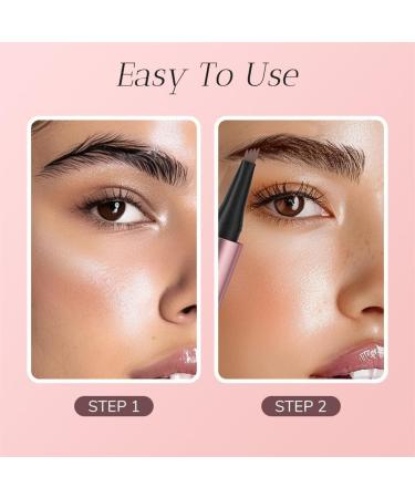 Magic Eyebrow Pencil 4-Tipped Precise Brow Pen 3D Waterproof Microblading Eyebrow Pencil Contouring Pen Waterproof Natural Fine Stroke Magic Eyebrow Pencil for Women and Gril (Light Brown) Dark Brown+ Light Brown - Buy Online on GoSupps.com