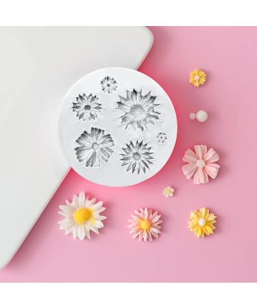 3Pcs Flower Clay Molds - Rose, Daisy, Sunflower Silicone Molds for Polymer Clay Jewelry Making - Buy Online on GoSupps.com