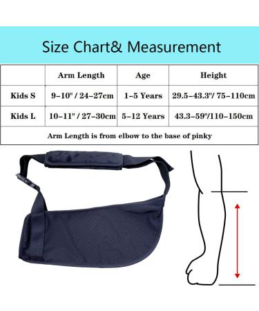 Kids Arm Sling - Breathable Black Sling for Broken Arms - Pediatric Shoulder Injury Support for Boys and Girls - Comfortable Elbow and Wrist Sling for Dislocated Shoulder - Size Kids L - Buy Online on GoSupps.com