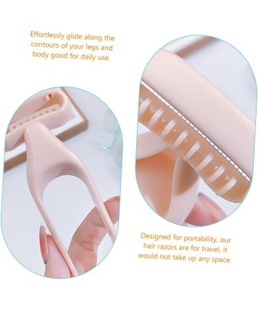 Angoily 6 StK Armpit Knives & Bikini Trimmer for Women | Facial Razor & Eyebrow Scraper | Pink Resin Beauty Tools - Buy Online on GoSupps.com