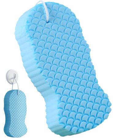 Body Bath Sponge PVA Kids 3D Body Scrubber Reusabl Body Shower Sponges Body Sponge for Foaming Exfoliiating Sponge for Dead Skin Removal Body Wash Women Adults & Kids Blue - Buy Online on GoSupps.com