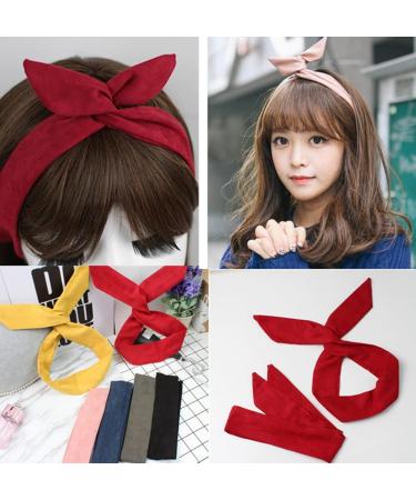 Anawakia Vintage Hair Bow Headband Wire Headband Women Colour Flexible Wire Headbands Hair Accessories (Blue) - Buy Online on GoSupps.com