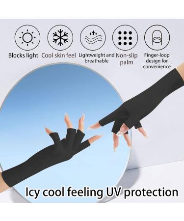 BDSHUNBF 3 Pairs Anti UV Gloves Professional Protection Fingerless Gloves for Manicures Moisturizing Gloves Nail Art Skin Care UV Shield Gloves for Home Outdoor - Buy Online on GoSupps.com