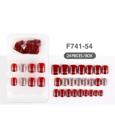 dijiusidy False Nail Perfect Matching Simple to Wear Fingernail Full Coverage Press Type Strong Viscosity Adjustable Paster Type 6 F741 Type 6 F741 - Buy Online on GoSupps.com