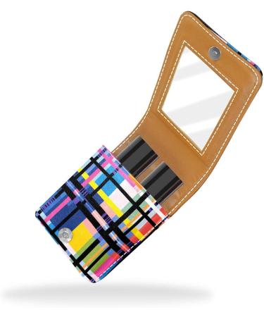 Travel Lipstick Organizer Case - Portable Makeup Bag with Mirror | Colorful Abstract Art Print D156y0atlt for International Shipping - Buy Online on GoSupps.com