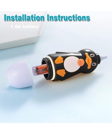 Caromolly Kids Electric Toothbrush: U-Shaped Automatic 360 Cleaning | 3 Brush Heads | Ages 7-12 | Cartoon Design | Black - 3 Piece Set - Buy Online on GoSupps.com