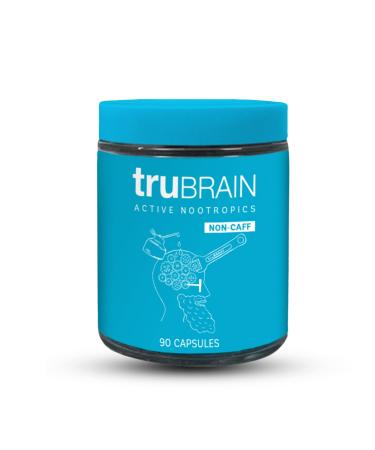 TruBrain Nootropic Capsules - Focus, Energy, Clarity. Fast Absorbing Nootropics Capsules | Brain Boosters | Improve Memory | Stop Procrastination (Medium)