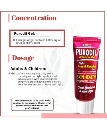 AIMIL Purodil Organic Anti Acne Cream Gel & Pimple Face Gel with Neem Tulsi & Aloe Vera (20 x 2) 40 gm - Buy Online on GoSupps.com