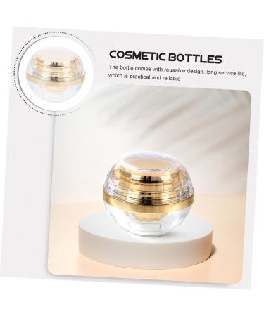 Healeved Cream Bottle Lotion Jar Terrarium Glass Container with Lid Empty Cosmetic Sample Holder Mini Cosmetic Container Cosmetics Bottle Multipurpose Travel Bottled Pp Inner 7.1X6X6CM Golden - Buy Online on GoSupps.com