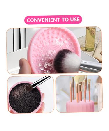 Abaodam Makeup Brush Cleaning Box | Silicone Brush Cleaner & Pad | Compact 7.9x5.25x4.9CM | Pink - Best eCommerce for International Shipping - Buy Online on GoSupps.com