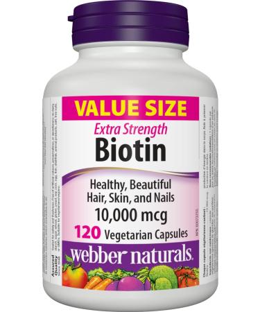 Webber Naturals Vitamin B12 10 000 mcg Ultra Strength & Biotin 10 000 mcg Extra Strength 120 Capsules Supports Healthy Hair Skin & Nails Energy Metabolism Vegan Cherry + Biotin 10 000 mcg 40 count (Pack of 1) - Buy Online on GoSupps.com