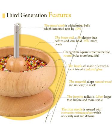 Hobbyworker Wooden Bead Spinner Upgrade Kit with Needles, Seed Beads, and Surprise Gift Pack - Colorful Bead Spinner Tool for Jewelry Making - Buy Online on GoSupps.com